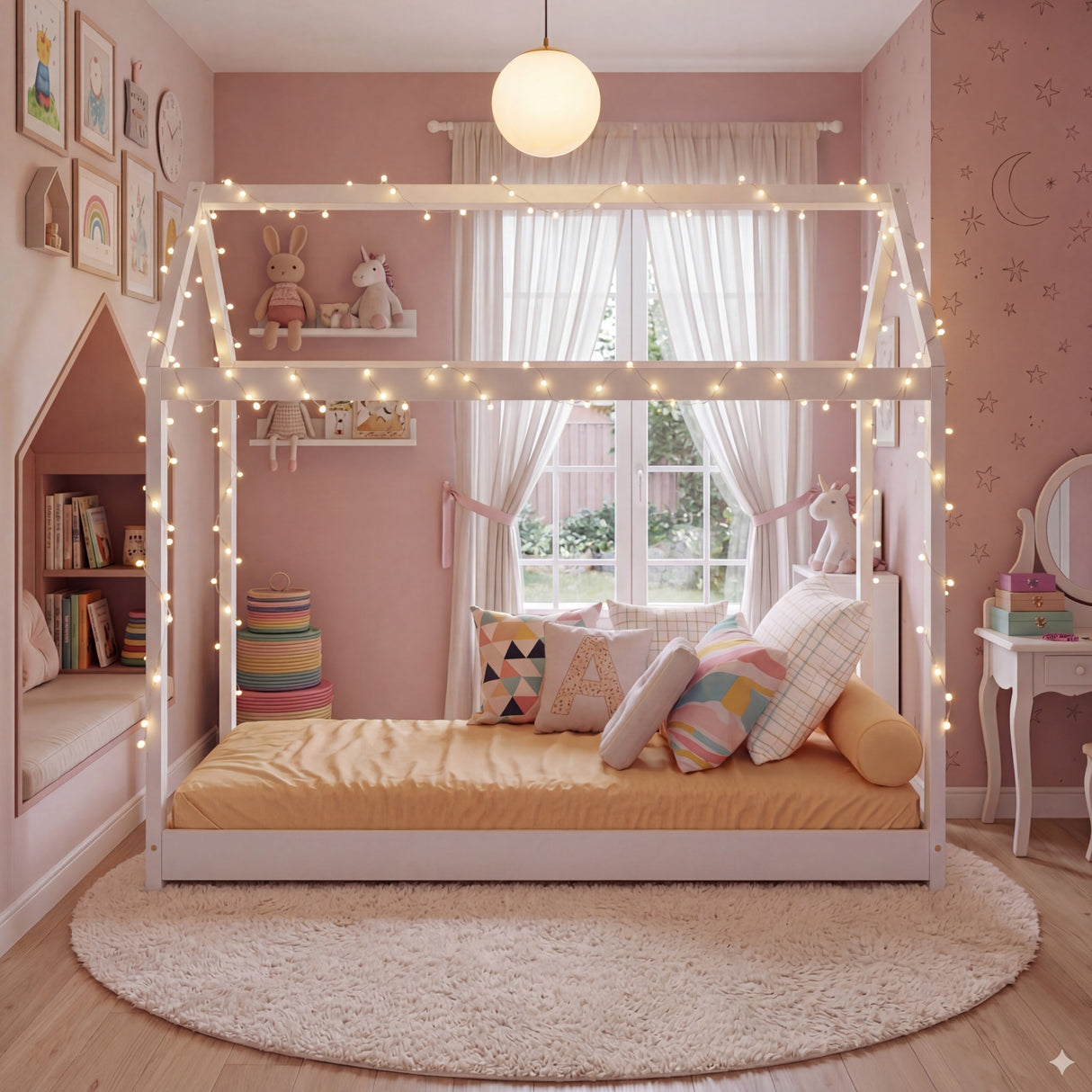 Cama Infantil Montessoriaba Blanco 74.2x137.5cm para colchón Infantil 70 X 130 Cm y sin Colchon