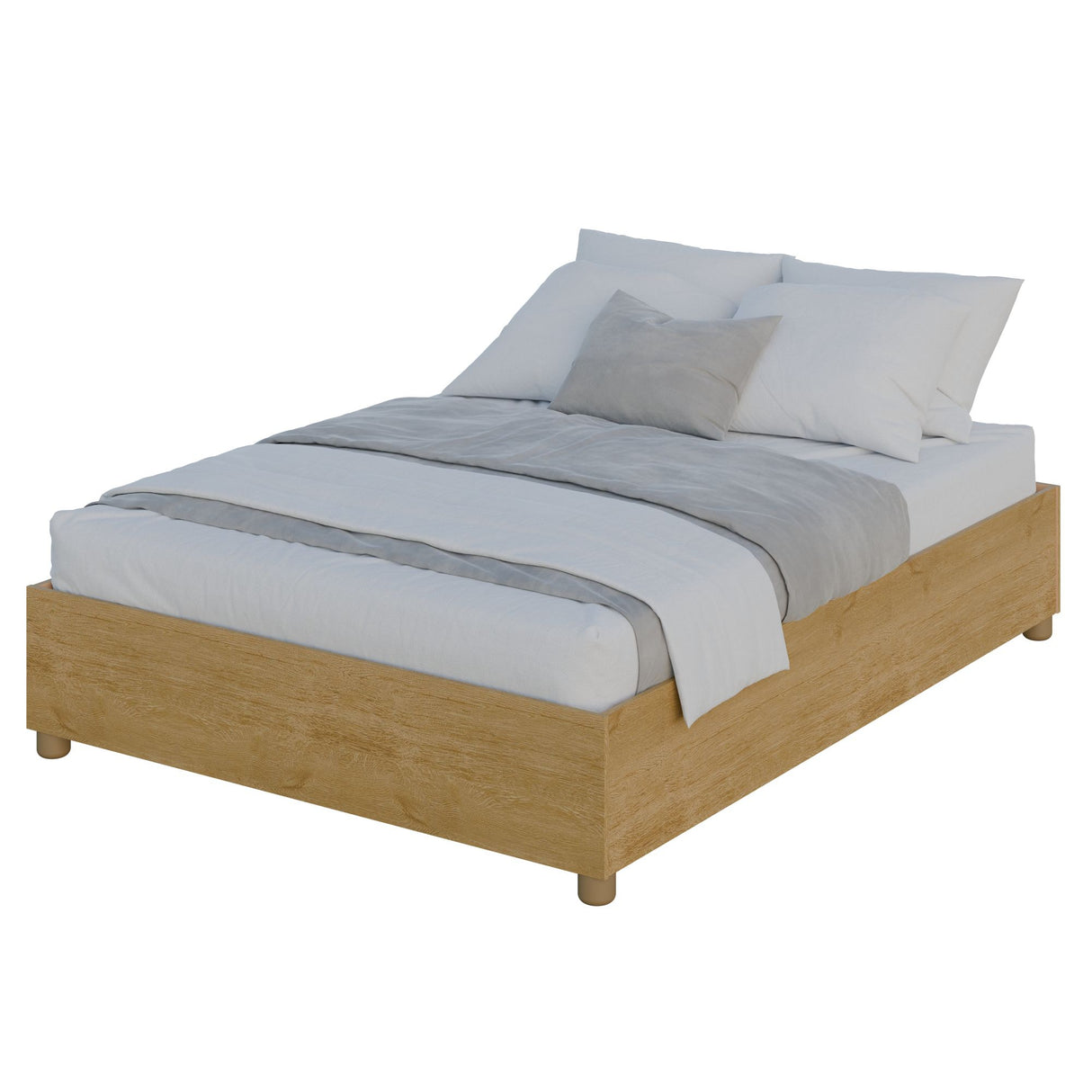 Cama Monaco Castaño 144x35.4cm para colchón Doble 140 X 180 Cm y sin Colchon
