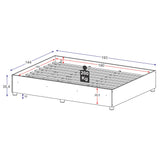 Cama Monaco Castaño 144x35.4cm para colchón Doble 140 X 180 Cm y sin Colchon
