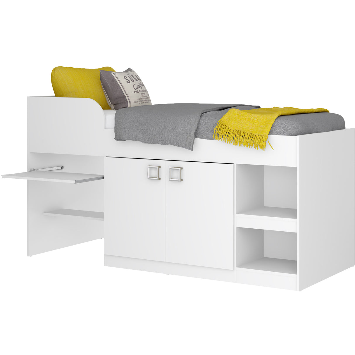 Cama Multifuncional Blanco 193x84cm para colchón Infantil 80 X 190 Cm con Cabecero y sin Colchon