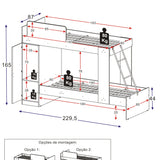 Cama Multifuncional Tokio Blanco 87x165cm para colchón Infantil 70 X 180 Cm con Cabecero y sin Colchon