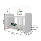 Cuna Dulces Sueños Blanco 68.5x91.5cm para colchón Infantil 60 X 130 Cm con Cabecero y con Colchón