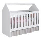 Cuna Blanco 63X111cm para colchón Infantil 60 X 130 Cm con Cabecero y con Colchón