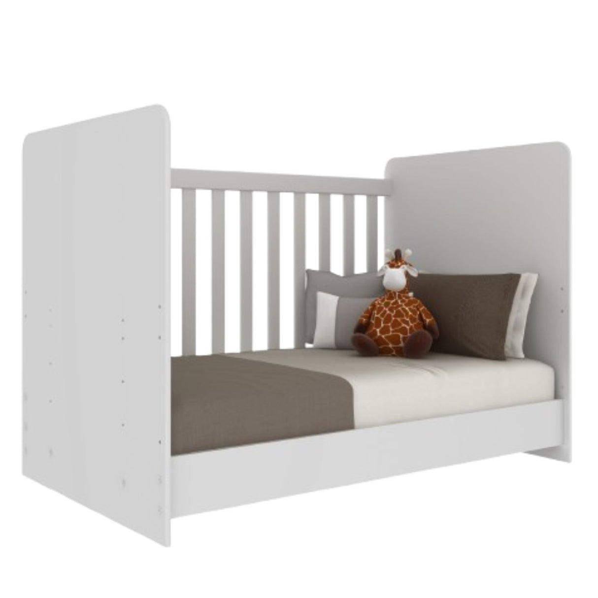Cuna 3 en 1 Bunny Blanco 78x98cm para colchón Infantil 70 X 130 Cm con Cabecero y con Colchón