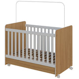 Cuna 3 en 1 Bunny Castaño 78x142cm para colchón Infantil 70 X 130 Cm con Cabecero y con Colchón