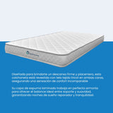 Combo Base Cama y Colchón Atlanta Blanco 193x68cm con colchoneta Sencilla 90 X 190 cm