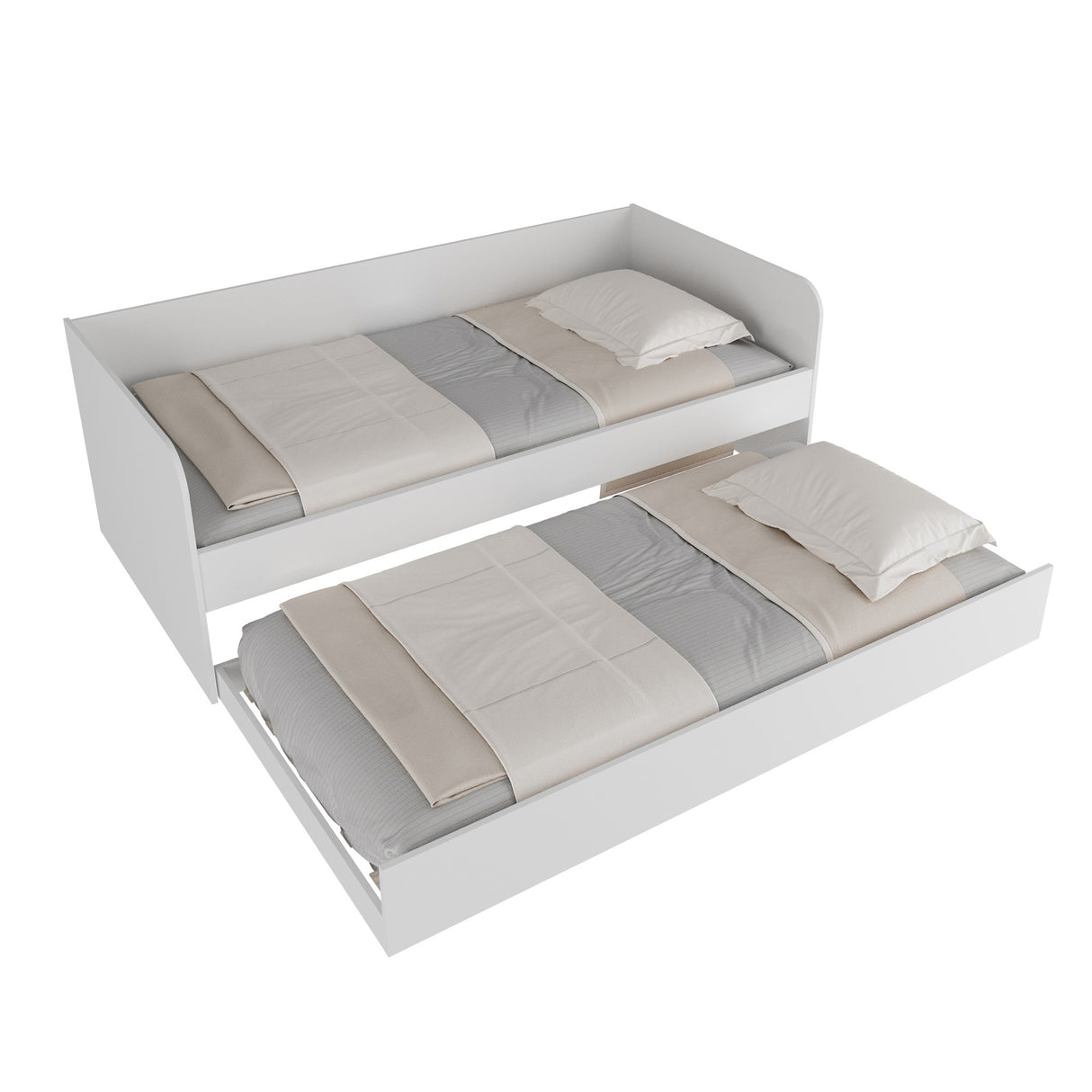 Combo Base Cama y Colchón Atlanta Blanco 193x68cm con colchoneta Sencilla 90 X 190 cm