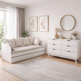 Combo Base Cama y Colchón Atlanta Blanco 193x68cm con colchoneta Sencilla 90 X 190 cm