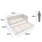 Combo Base Cama y Colchón Atlanta Blanco 193x68cm con colchoneta Sencilla 90 X 190 cm