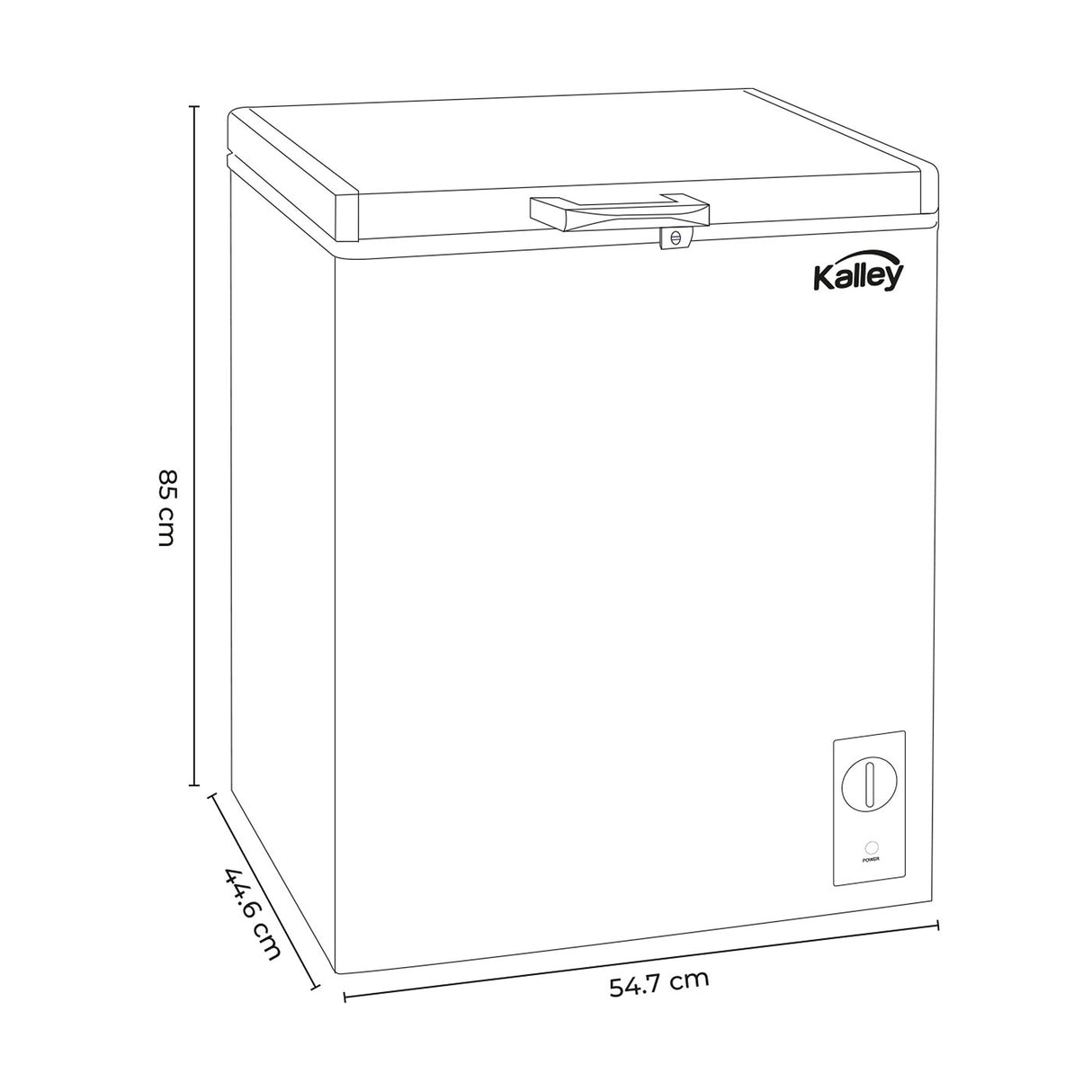 Congelador Kalley Inverter Dual Blanco 54.7x85cm de 99 Litros con Iluminación Interna