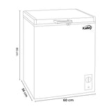Congelador Kalley Inverter Dual Blanco 56x85cm de 143 Litros con Iluminación Interna