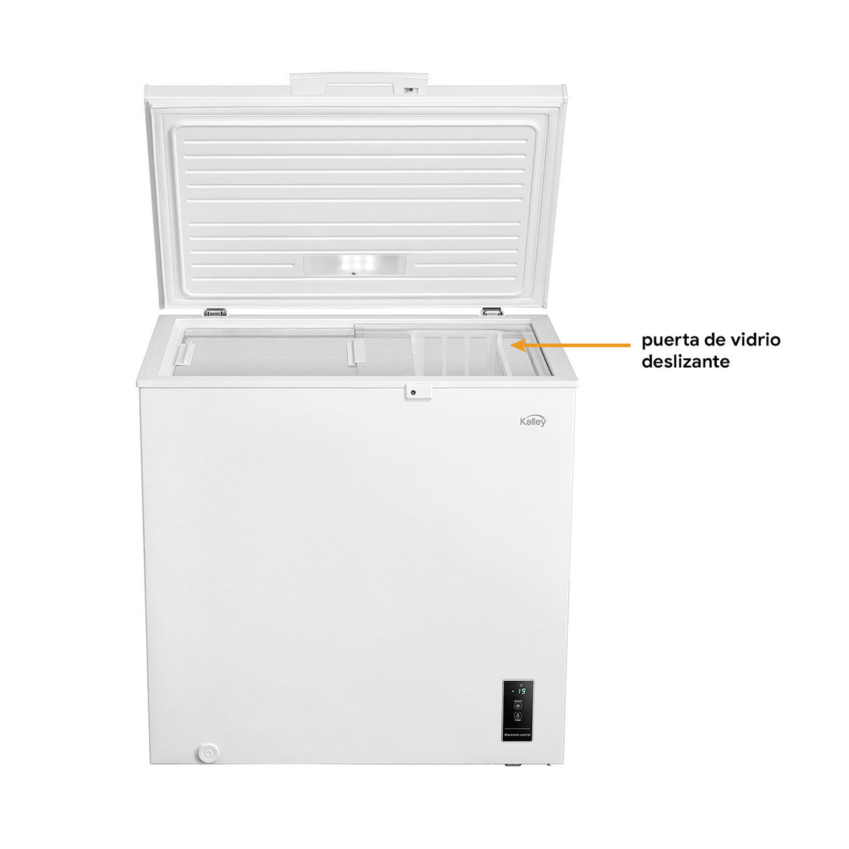Congelador Kalley Inverter Dual Blanco 55x85cm de 194 Litros con Iluminación Interna