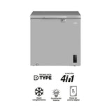 Congelador Kalley Inverter Dual Gris 55x85cm de 194 Litros con Iluminación Interna