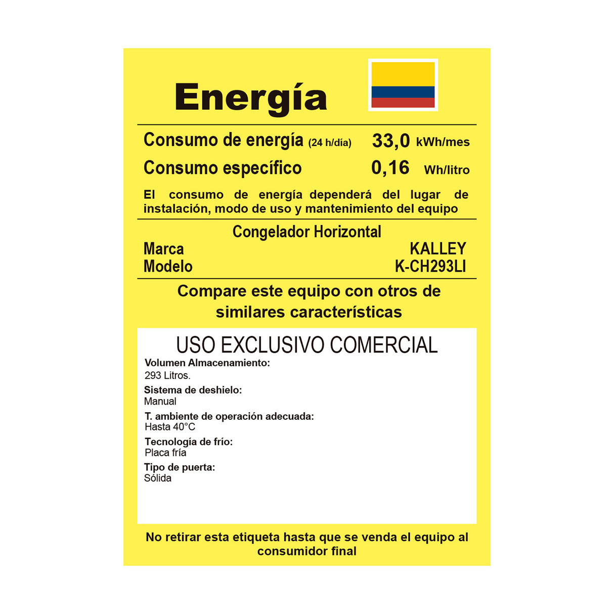 Congelador Kalley Inverter Dual Blanco 59.2x84.4cm de 293 Litros con Iluminación Interna