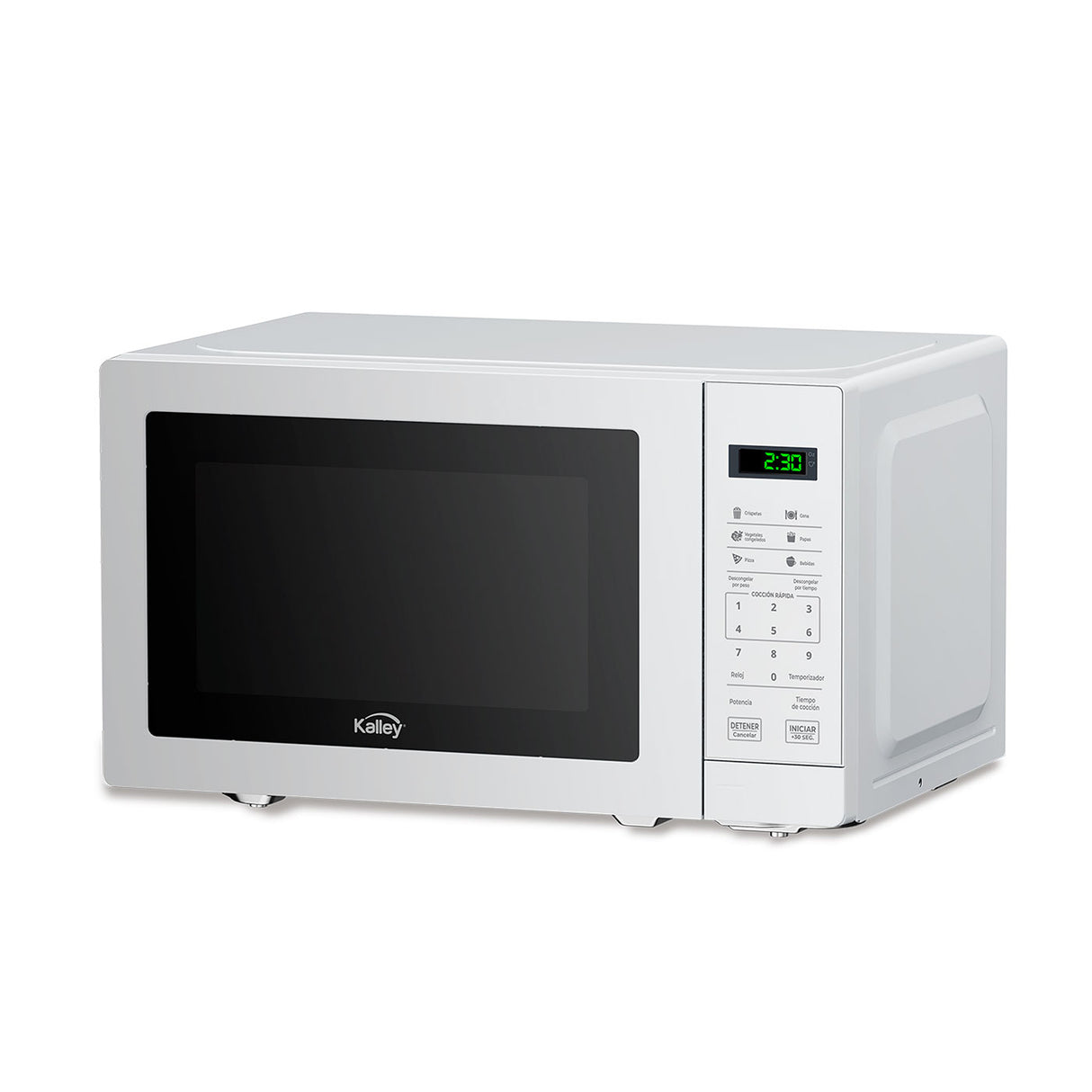 Horno Microondas Kalley Blanco 32.9x25.9cm de 20 Litros con Ocho Funciones Preconfiguradas