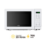 Horno Microondas Kalley Blanco 32.9x25.9cm de 20 Litros con Ocho Funciones Preconfiguradas