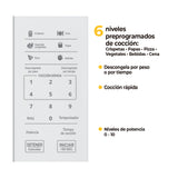 Horno Microondas Kalley Blanco 32.9x25.9cm de 20 Litros con Ocho Funciones Preconfiguradas
