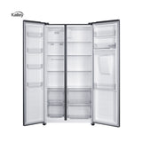 Nevecón No Frost Kalley Side by Side Gris 91x177cm Americano de 439 Litros con Dispensador de Agua