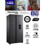 Nevecón No Frost Kalley Side by Side Gris 91x177cm Americano de 439 Litros con Dispensador de Agua