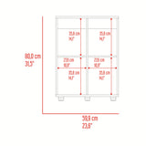 Biblioteca Otto Avellana 59.9x80cm Rectangular con Cuatro Compartimientos y Dos Entrepaños
