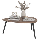 Mesa de Centro Narvik Avellana 74.1x31.5cm Ovalado Baja con Patas