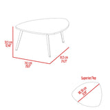 Mesa de Centro Narvik Avellana 74.1x31.5cm Ovalado Baja con Patas