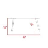 Mesa de Centro Narvik Avellana 74.1x31.5cm Ovalado Baja con Patas
