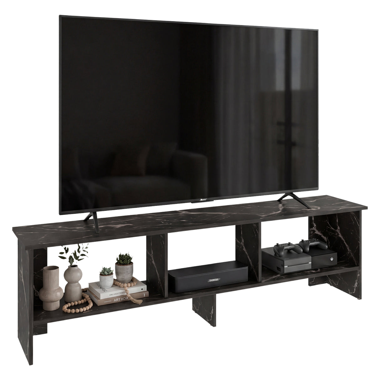 Rack de TV Belga Mamba 160x41.8cm para TV Hasta 65" Pulgadas con Tres Compartimientos
