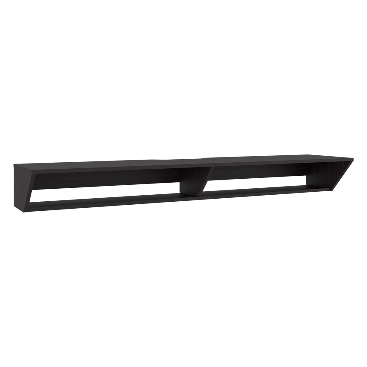 Rack de TV Russel Wengue 160x18.1cm Flotante para TV Hasta 65" Pulgadas con Dos Compartimientos y con Ranura para Cables