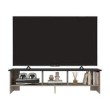 Rack de TV Belga Positano y Wengue 160x41.8cm para TV Hasta 65" Pulgadas con Tres Compartimientos