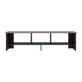 Rack de TV Belga Wengue y Fresno Europeo 160x41.8cm para TV Hasta 65" Pulgadas con Tres Compartimientos