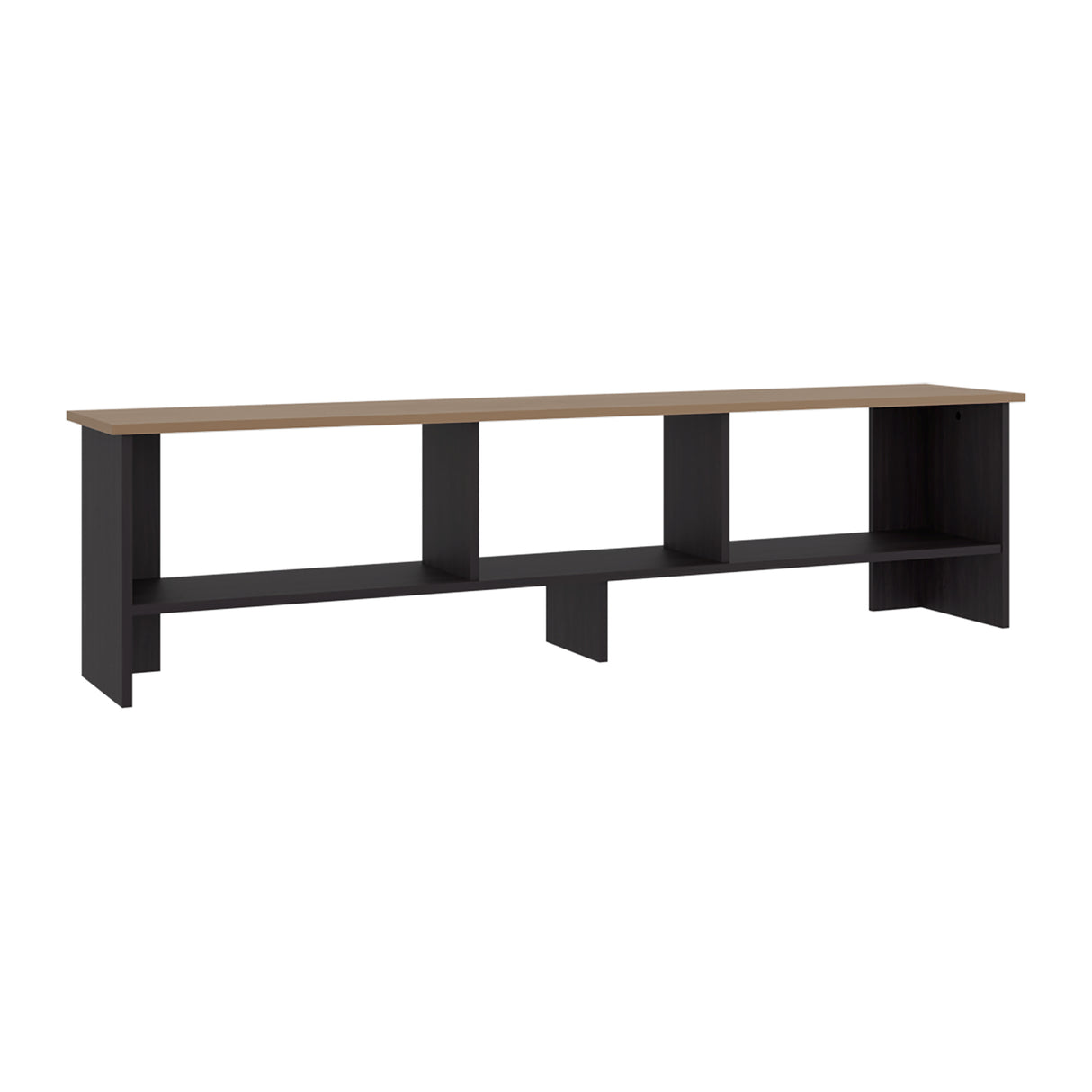 Rack de TV Belga Wengue y Fresno Europeo 160x41.8cm para TV Hasta 65" Pulgadas con Tres Compartimientos