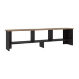Rack de TV Belga Wengue y Fresno Europeo 160x41.8cm para TV Hasta 65" Pulgadas con Tres Compartimientos