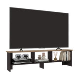 Rack de TV Belga Wengue y Fresno Europeo 160x41.8cm para TV Hasta 65" Pulgadas con Tres Compartimientos