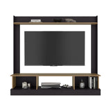 Centro de Entretenimiento Abedul Wengue y Fresno Europeo 168.1x158.5cm para TV Hasta 65" Pulgadas con Tres Compartimientos