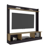 Centro de Entretenimiento Abedul Wengue y Fresno Europeo 168.1x158.5cm para TV Hasta 65" Pulgadas con Tres Compartimientos