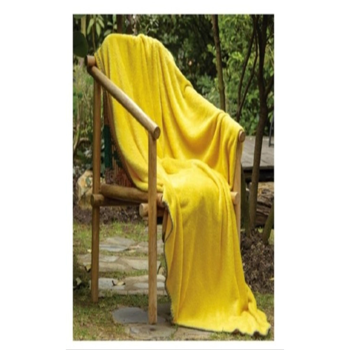 Cobija Flannel Cataleya Amarillo 160x230cm Fondo Entero Suave y Ligera