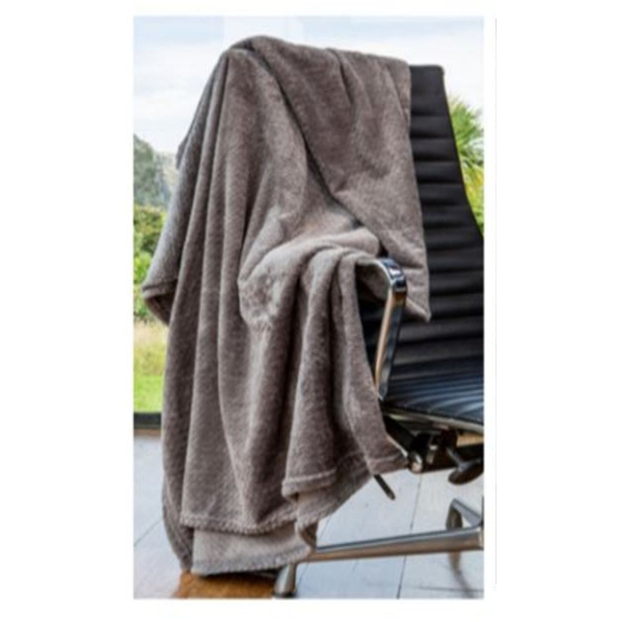Cobija Flannel Velvet Gris 230x230cm Fondo Entero Suave y Ligera