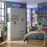Closet Essence Blanco 90x173cm con Cuatro Puertas y con Dos Cajones
