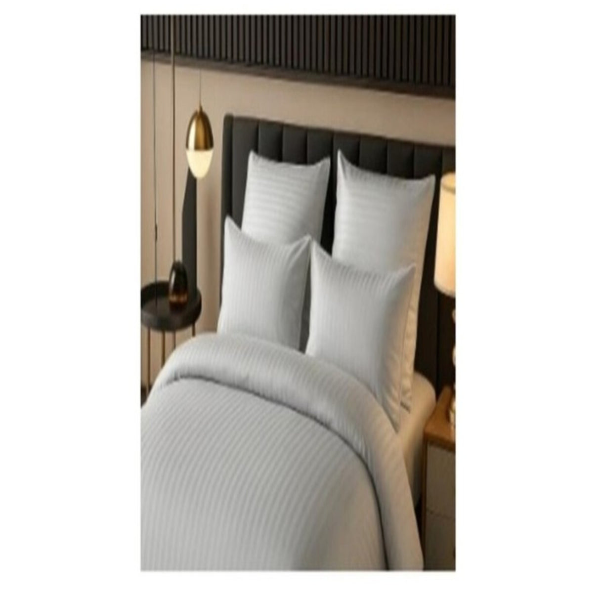 Funda de Almohada Ultrasonido Gris 50x70cm 180 Hilos Fondo Entero