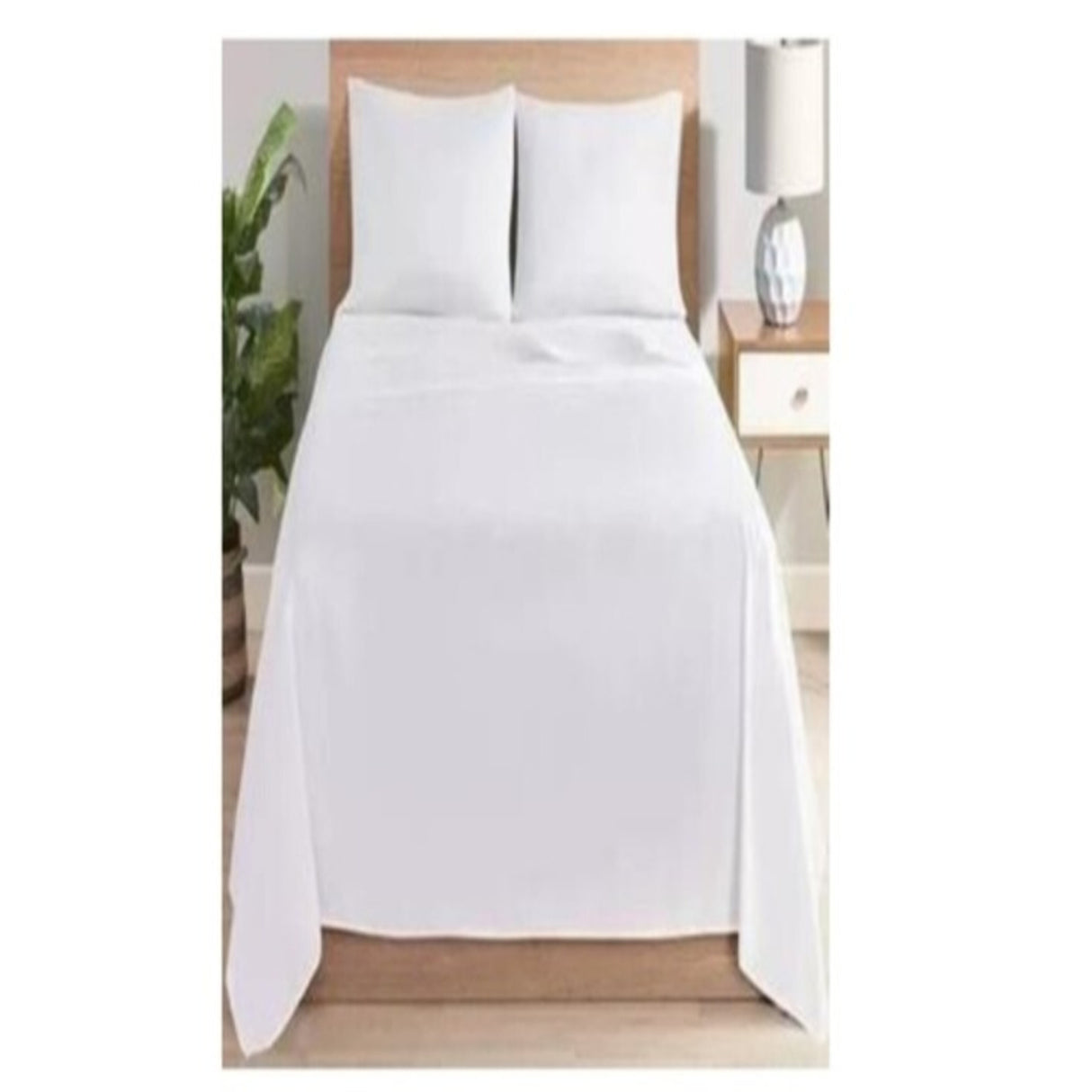 Sábana Ajustable Linogel Blanco para Cama Sencilla 100 X 190 Cm 180 Hilos Fondo Entero