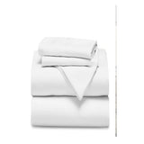 Juego de Sabanas Liso Satin Blanco para Cama Doble 140 X 190 Cm 250 Hilos Antifluido Fondo Entero