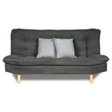 Sofá Cama Bilbao Gris 120x93cm de Tres Puestos Reclinable Antifluido sin Apoya Brazos y con Dos Cojines Decorativos