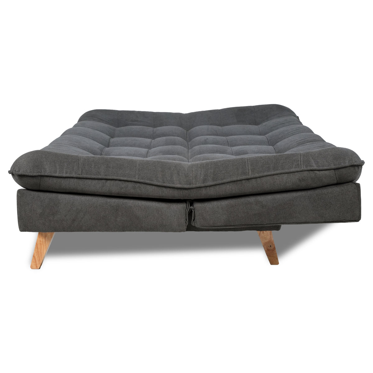 Sofá Cama Bilbao Gris 120x93cm de Tres Puestos Reclinable Antifluido sin Apoya Brazos y con Dos Cojines Decorativos
