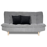 Sofá Cama Bilbao Plata 120x93cm de Tres Puestos Reclinable Antifluido sin Apoya Brazos y con Dos Cojines Decorativos