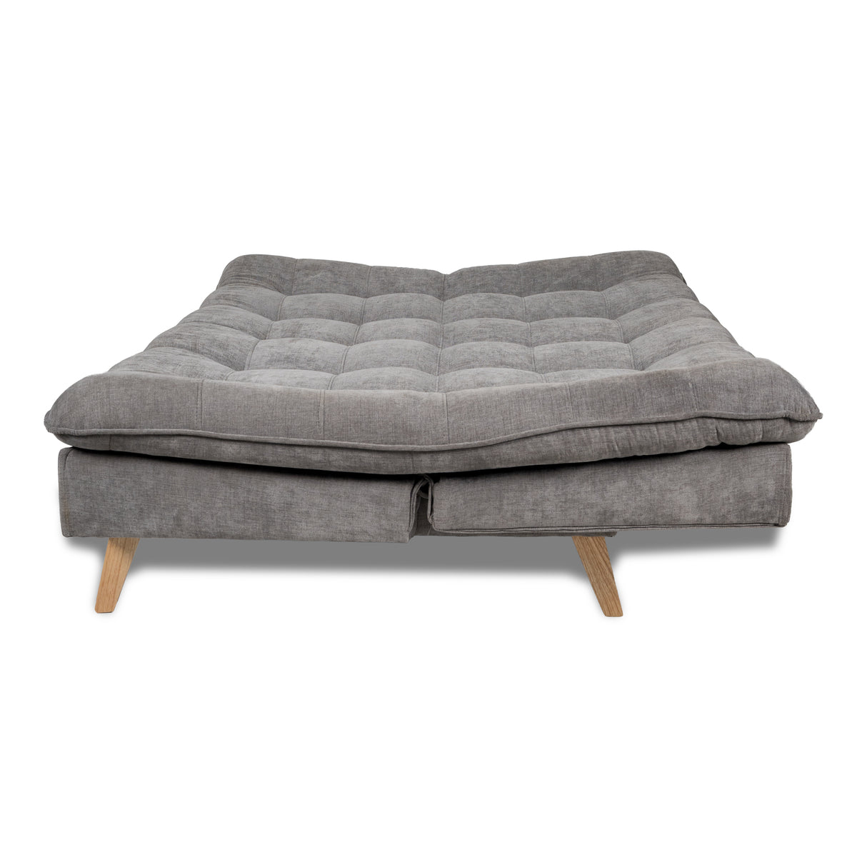 Sofá Cama Bilbao Plata 120x93cm de Tres Puestos Reclinable Antifluido sin Apoya Brazos y con Dos Cojines Decorativos