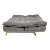 Sofá Cama Bilbao Plata 120x93cm de Tres Puestos Reclinable Antifluido sin Apoya Brazos y con Dos Cojines Decorativos