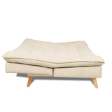 Sofá Cama Bilbao Marfil 120x93cm de Tres Puestos Reclinable Antifluido sin Apoya Brazos y con Dos Cojines Decorativos