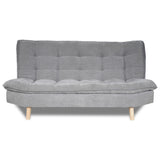 Combo Sofá Cama y Puff Bilbao Plata 120x93cm de Tres Puestos Reclinable Antifluido sin Apoya Brazos