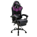 Silla Gamer Sakai Negro y Violeta 62x122cm Ergonómica con Soporte Lumbar Reposapiés y con Apoya Cabezas